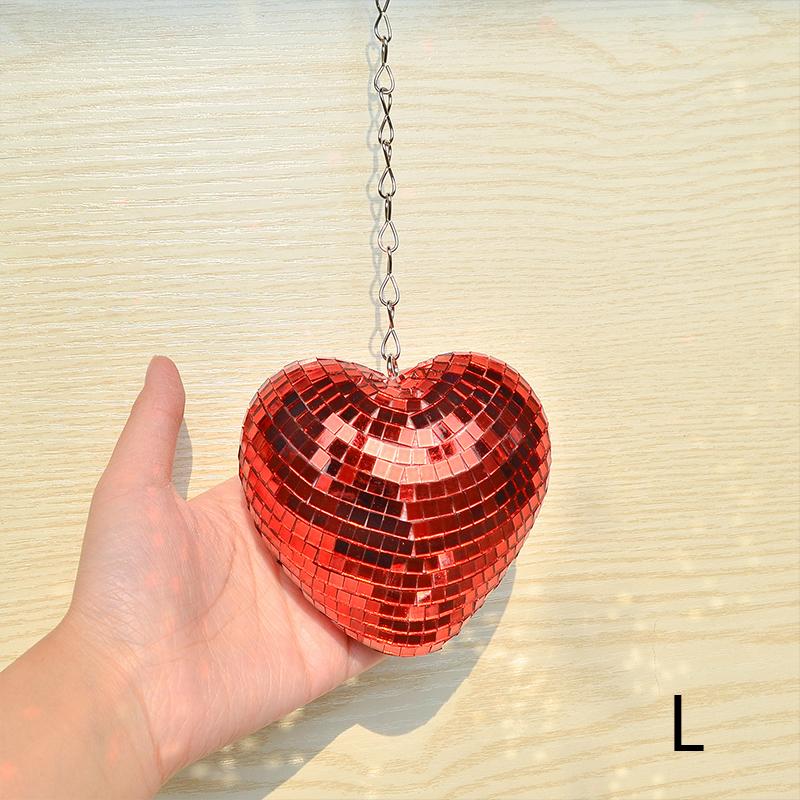 Диско-шар в форме сердца, украшение для вечеринки, зеркальные диско-шары, подвесное украшение, диско-шар, рождественская сцена, свадебная вечеринка, домашний декор