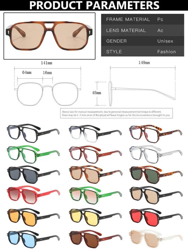 Retro Rivets Square Sunglasses Women Fashion Brand Designer Gradient Shades Uv400 Men Trending Steam Punk Sun Glasses For Men