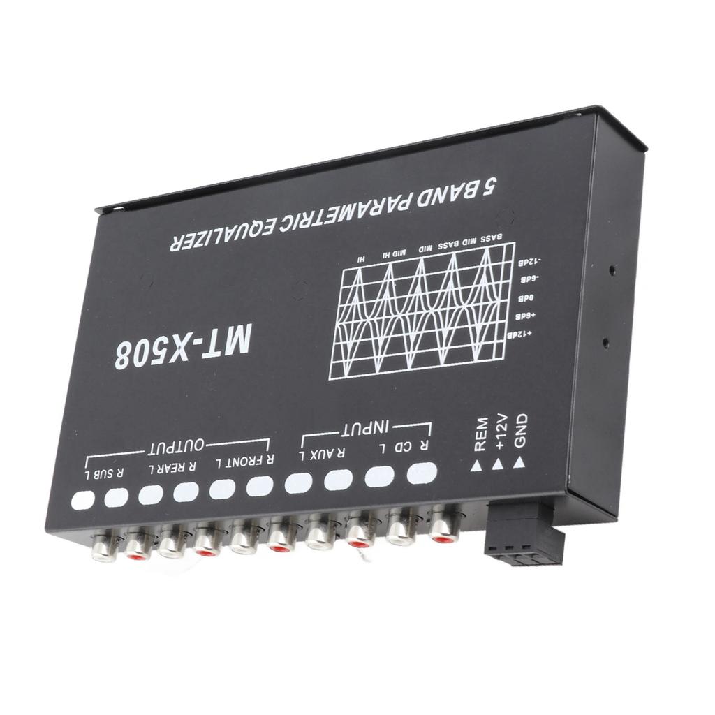 Car Audio Equalizer Adjustable 5 Bands Precise Tuning EQ Tuning Crossover Amplifier Graphic Equalizer