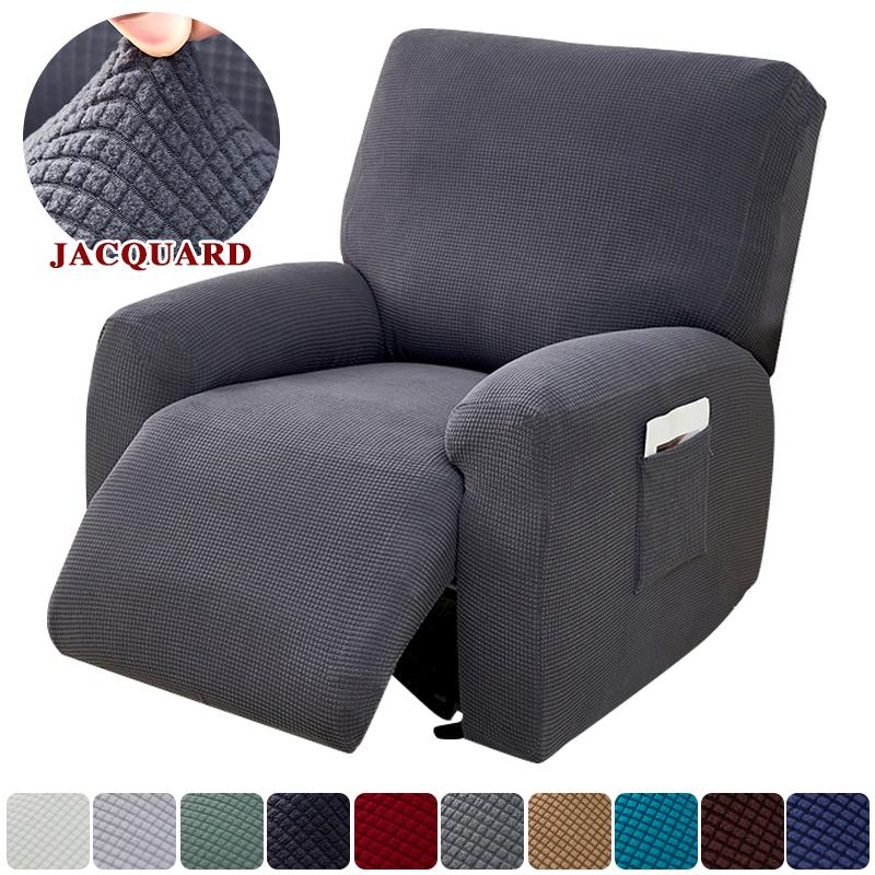 4 Pcs Jacquard Recliner Sofa Cover Stretch Functional Lazy Boy Relax Armchair Cover Couch Cover Furniture Protector Anti-Dust