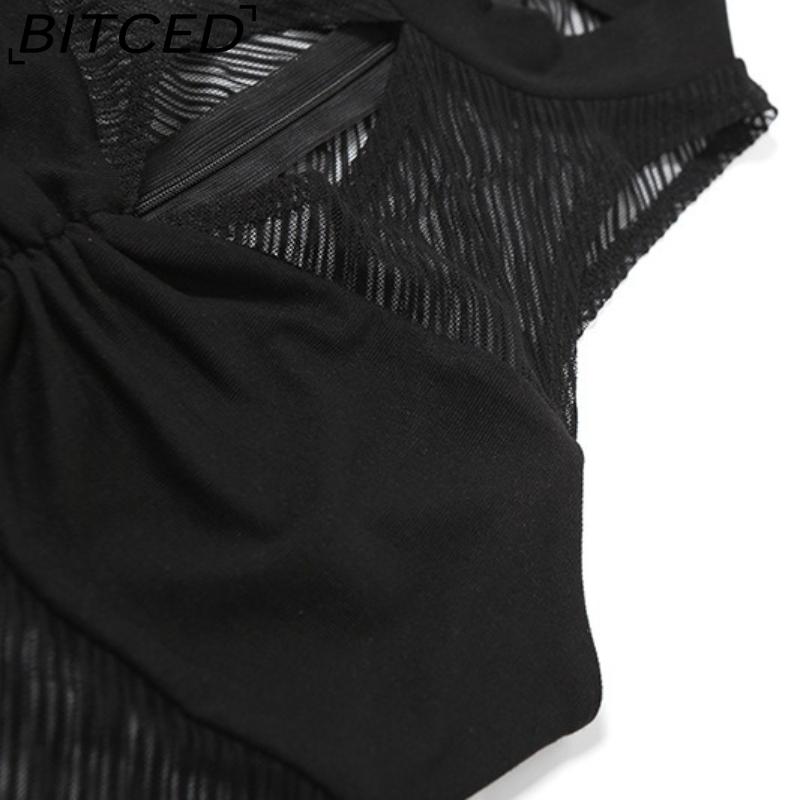 BITCED Summer Women's Fashion Sexy O-Neck Sleeveless Mesh Tank Top