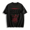 Простая художественная футболка с принтом Hello Love, повседневная, с узором в виде сердца и оливковой ветви, топ, футболка из чистого хлопка