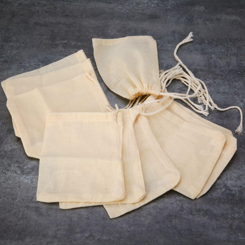 Natural Food Packing Bags Unbleached Tea Filter Drawstring Bags Muslin Bag Sachet Bag Cotton Pouch