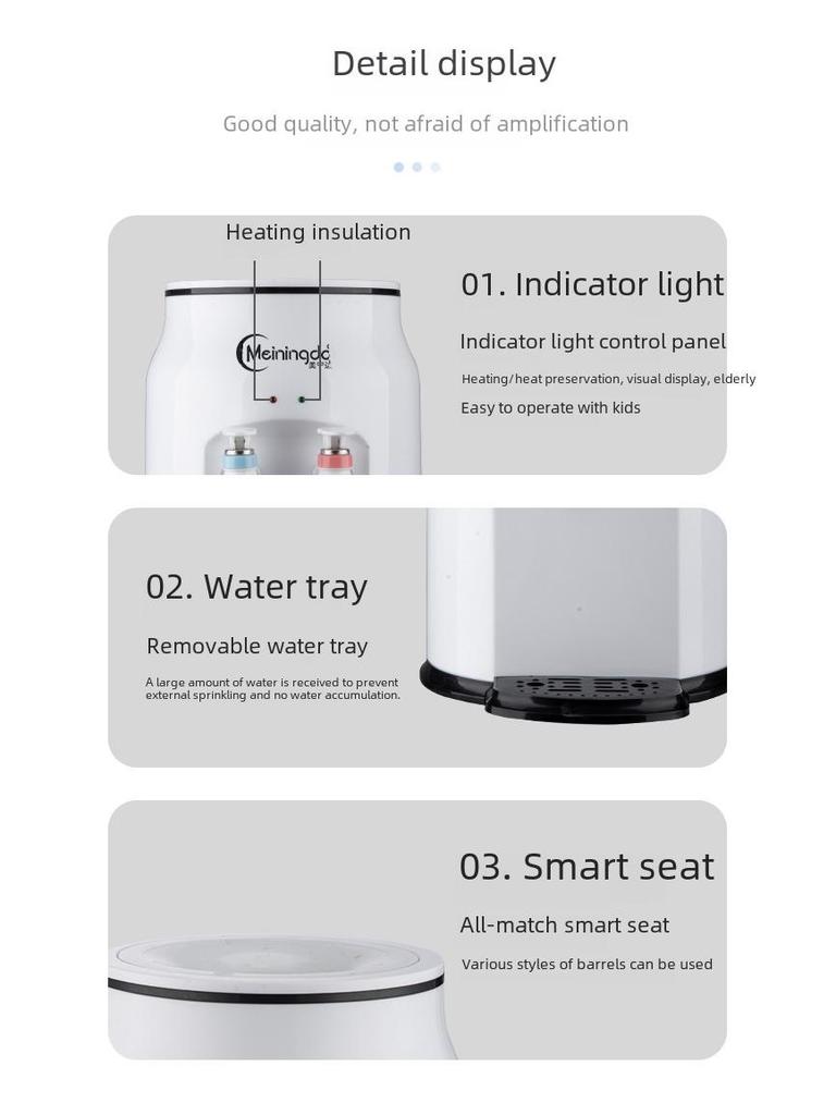 Компактный настольный диспенсер для воды — мини-холодильник и обогреватель для дома, общежития или офиса