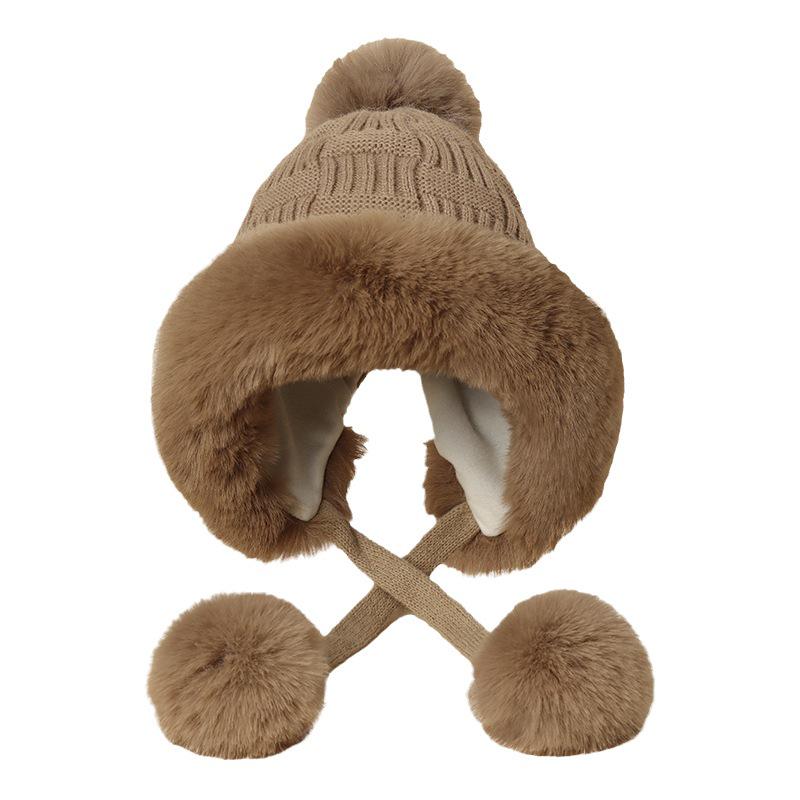 Женская теплая зимняя шапка с милым шерстяным помпоном и вязаными наушниками - Уютная и защищающая от холода