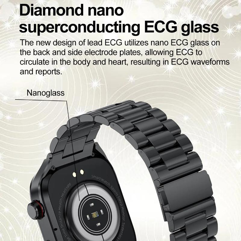 2025 Новые высококлассные часы для здоровья с лазерным обнаружением, HD Smart Watch для мужчин, ЭКГ+ФПГ, точное измерение артериального давления, жира, мочевой кислоты, звонки, спортивные часы с отслеживанием пульса