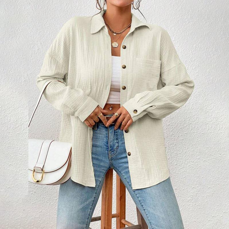 Solid Casual Loose Shirts for Women Autumn Vintage Women's Oversized Shirts and Blouses Fashion Elegant Youth Female Tops