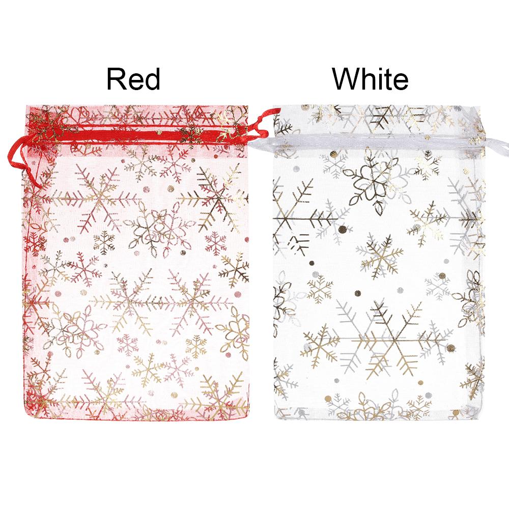 Strap Snowflake Design Organza Bags Drawstring Candy Pouch Gift Pouches Jewelry Packaging Bags