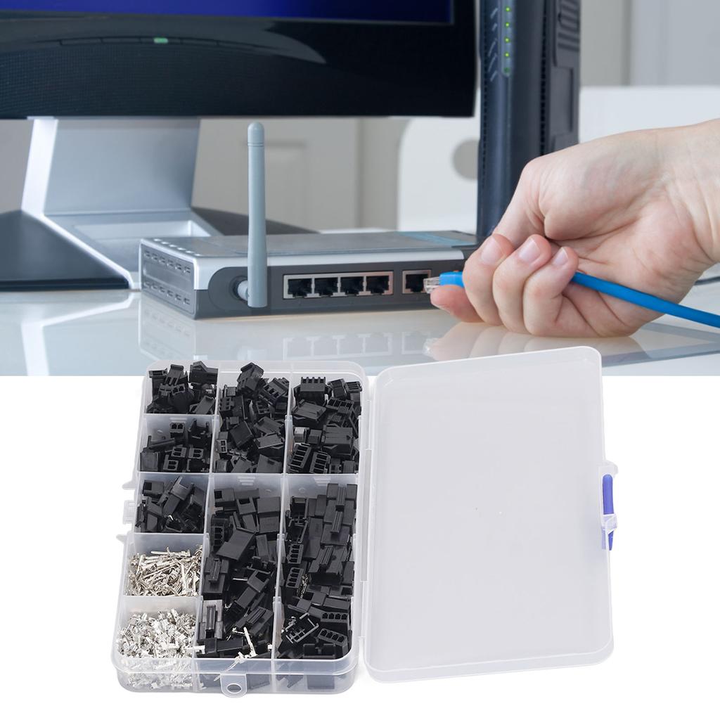 480Pcs Male Female Crimp Pin Terminal Kit Jumper Wire Header Housing Connector 2.54mm Pitch 2 3 4P A