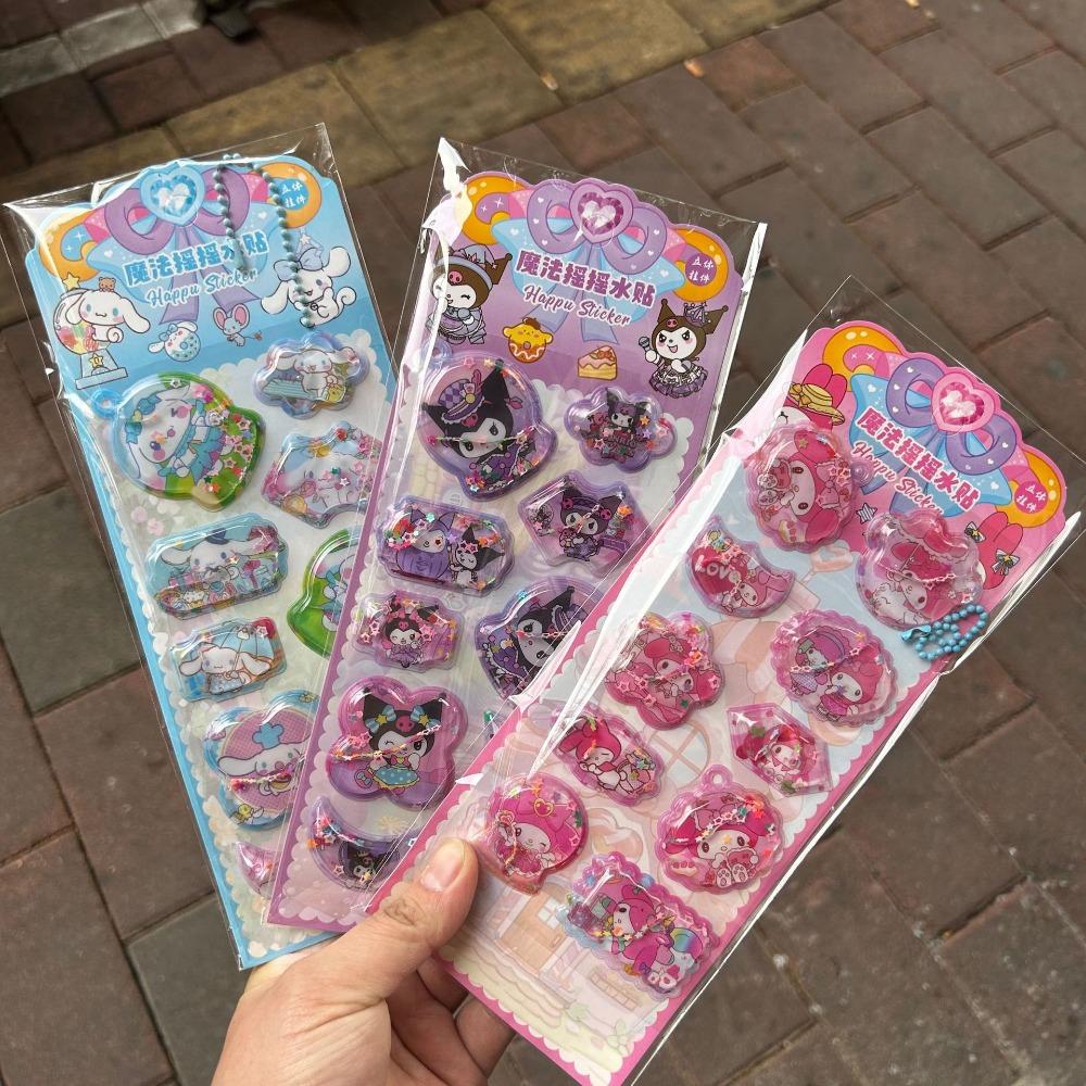 3D Стикеры Кавайи Sanrio Школьник Канцелярские товары Черный Рис Моя Мелодия Стикеры Стич Блокнот Дневник Ручная Декорация