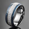 Мужские кольца из нержавеющей стали 8 мм с синим углеродным волокном и метеоритные кольца для мужчин Обручальное кольцо Ювелирный подарок