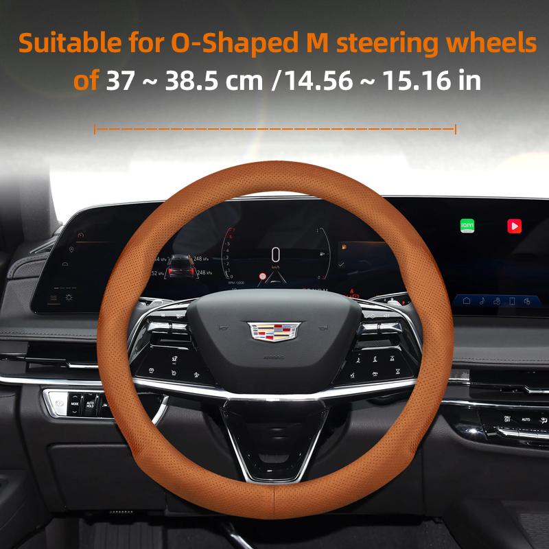 Suitable for Cadillac Ultra-Thin Breathable Leather Steering Wheel Cover Suitable for Cts 2013 Ct4 Carbon Interior Ct5 Xt5 Xt4 Xt6 Escalade Srx X