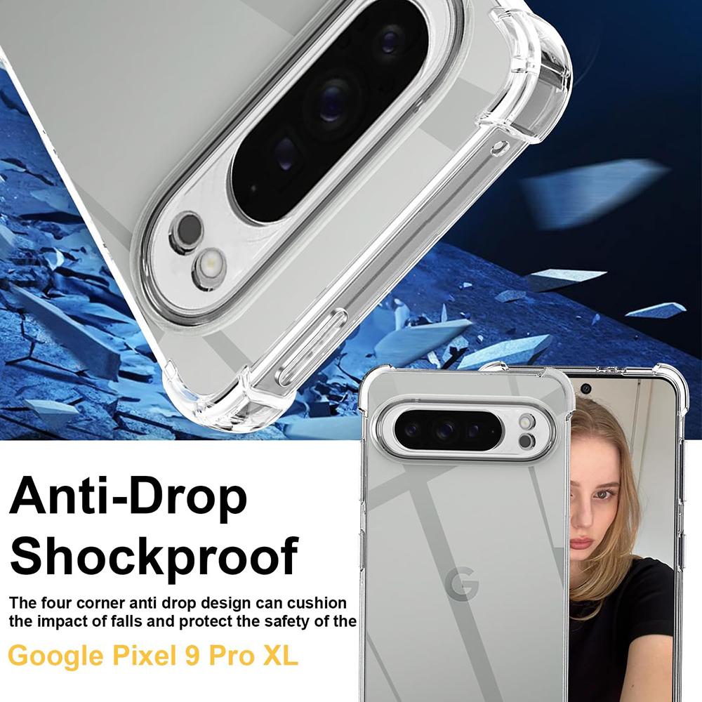 Прозрачный противоударный силиконовый чехол для Google Pixel 6 6A 7 7A 8 8A 9A 9 Pro XL Ультратонкий мягкий задний чехол Прозрачный ТПУ Тонкий корпус