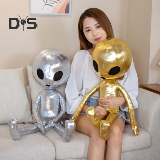 Металлическая плюшевая игрушка «Инопланетянин», забавная кукла с выражениями, глянцевая футуристическая мягкая игрушка, успокаивающая подушка для объятий, креативный подарок для детей и мальчиков