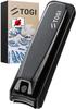 Made In Japan High Quality Nail Clippers Sharp Sharpness Like a Famous Sword Nail Clippers Gift TOGI Jet Black Black [Seki City] [Blacksmith