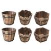 6x Кашпо из обугленного дерева, Деревянное ведро, Бочка, Плантаторы, Рустикальное патио, Цветок