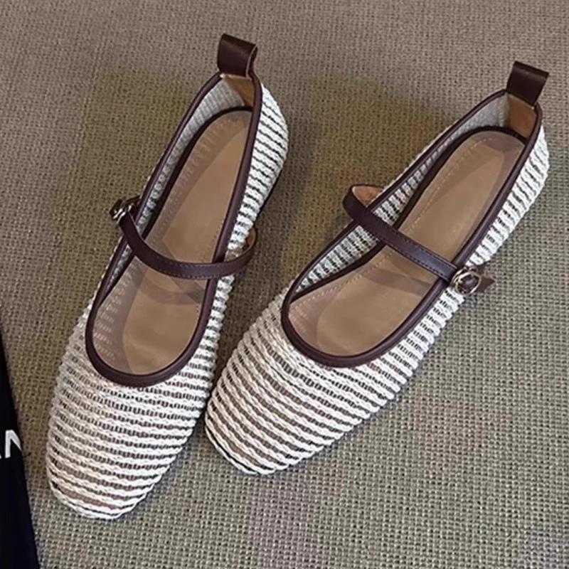 Модная женская обувь 2025 Горячая распродажа Мелкие женские балетки Модный ремешок с пряжкой Повседневная Новинка Квадратный носок Легкие Бестселлер Балетки Низкий каблук