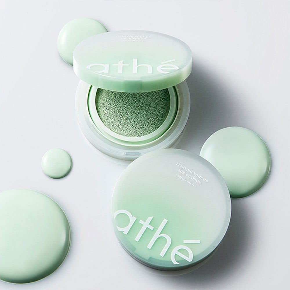 Athe Vegan Relief Lighting Tone Up Sun Cushion Tone Correcting Green Vege Green (SPF 50+/ПА++++)