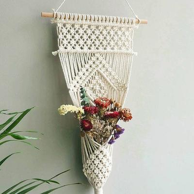 Ручная макраме-подвеска, плетение из хлопкового шнура, подвесная корзина, цветочный горшок, сетчатый мешок для растений, современная спальня, комната, балкон, декор