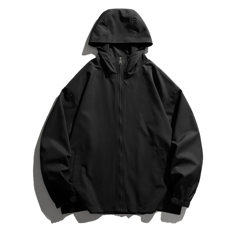 Hooded Jacket Men's Autumn Simple Loose Solid Color Windproof Jacket Couple Fashion Versatile Multi-color Coat