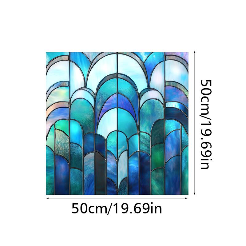 50x50 см электростатическая наклейка на стекло съемная наклейка на окно с цветком разноцветная