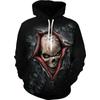 Fashion 3D All Over Printed Black Hoodie/Jacket Unisex Gothic Zipper Sweatshirt Personality Men's Pullover Street Wear