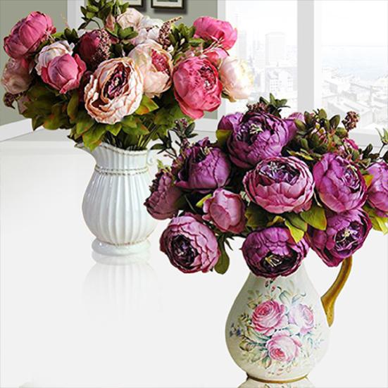8Pcs Artificial Peony Realistic Easy To Use Vintage Artificial Peony Bouquet for Garden