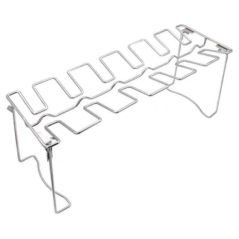 Stainless Steel Folding BBQ Chicken Leg Rack for Home & Outdoor Use