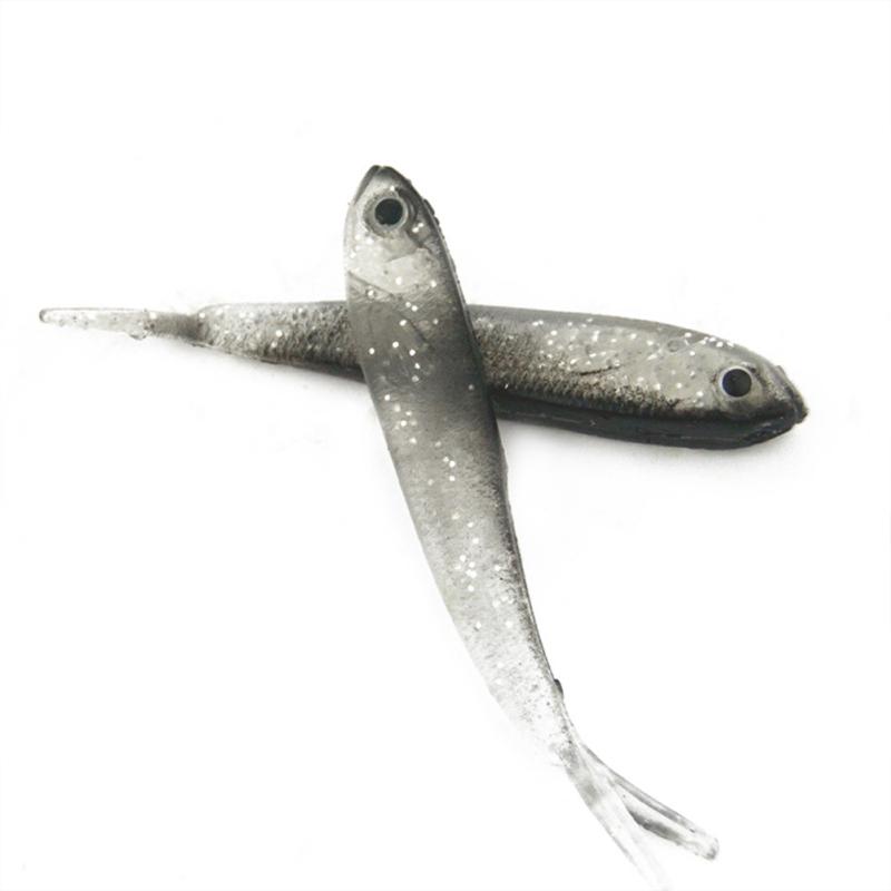 5 шт./компл., силиконовая приманка для рыбалки, 7 см, маленькая серая рыба, пресноводная морская вода, ручная удочка, искусственная приманка