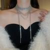 Diamond-encrusted Multi-layer Long Fringe Necklace European and American Exaggerated Necklace Elegant High-sense Fashion Sweater Chain