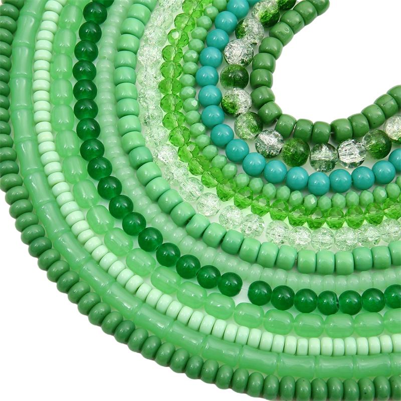 Хрустальные стеклянные бусины зеленого цвета, свободные бусины для браслета, ожерелья, аксессуары для изготовления ювелирных изделий своими руками