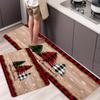 1Pcs Merry Christmas Tree Printed Kitchen Rug Anti-Fatigue Kitchen Rug Waterproof Non-Slip Rugs Set Runner Rug Bedside Rug Absorbent Carpet