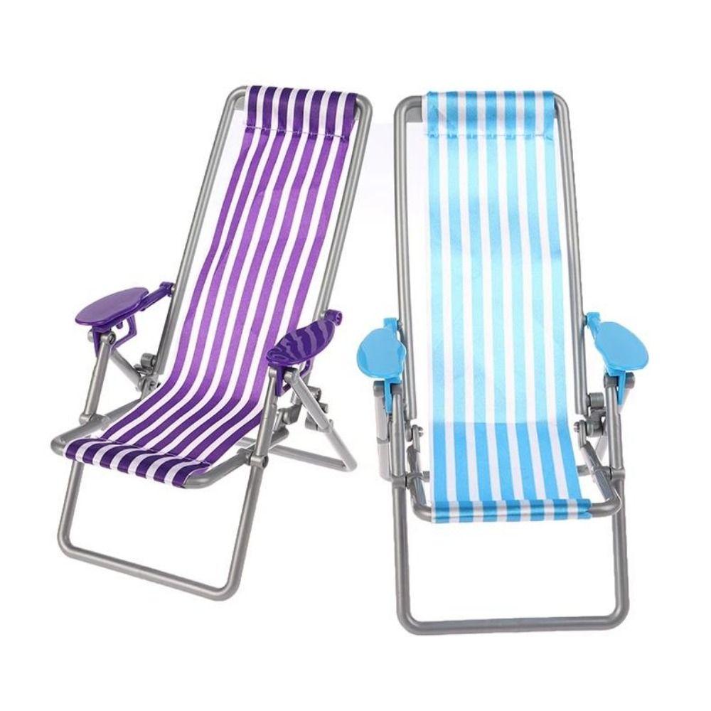 4 Colors Foldable Beach Chair Model Mini Dolls House Furniture Decoration Outdoor Dollhouse