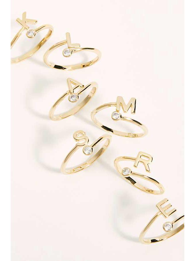 2019 Exquisite Adjustable Initial Ring for Women - Stackable Open Design for Index Finger