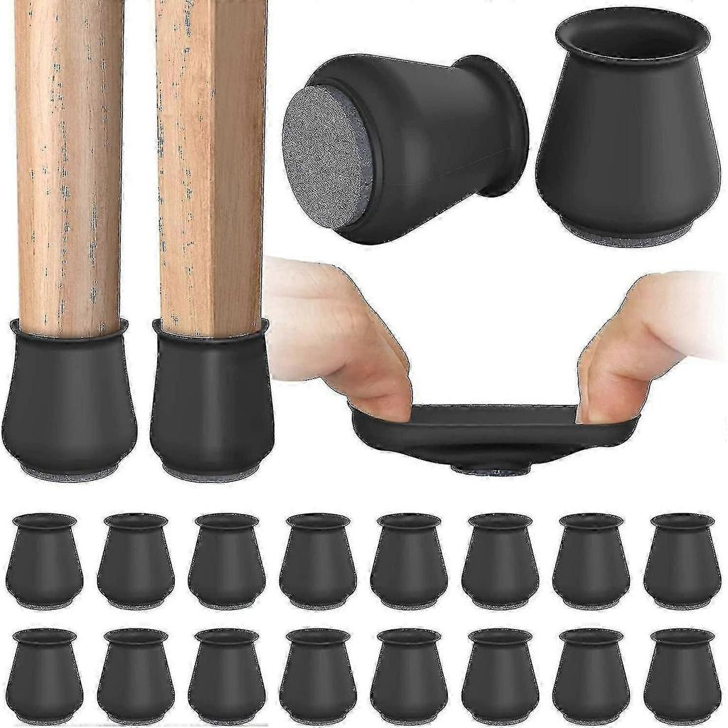 16pcs Chair Leg Floor Protectors, Silicone Covers To Protect Floors Felt Bottom Furniture Non Slip Protector Pads Caps - CHUN