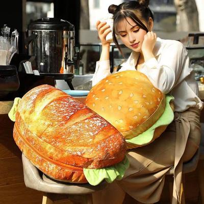 3D-симуляция чизбургера, плюшевая подушка, расширяемая, фаршированная гамбургером, пушистая подушка для бургера, детская спальня, школа, класс, диван, декор