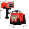 Red Laser Level Rotary Self Leveling Measuring Automatic Rotating Red Beam with Receiver Remote Control Carrying Case