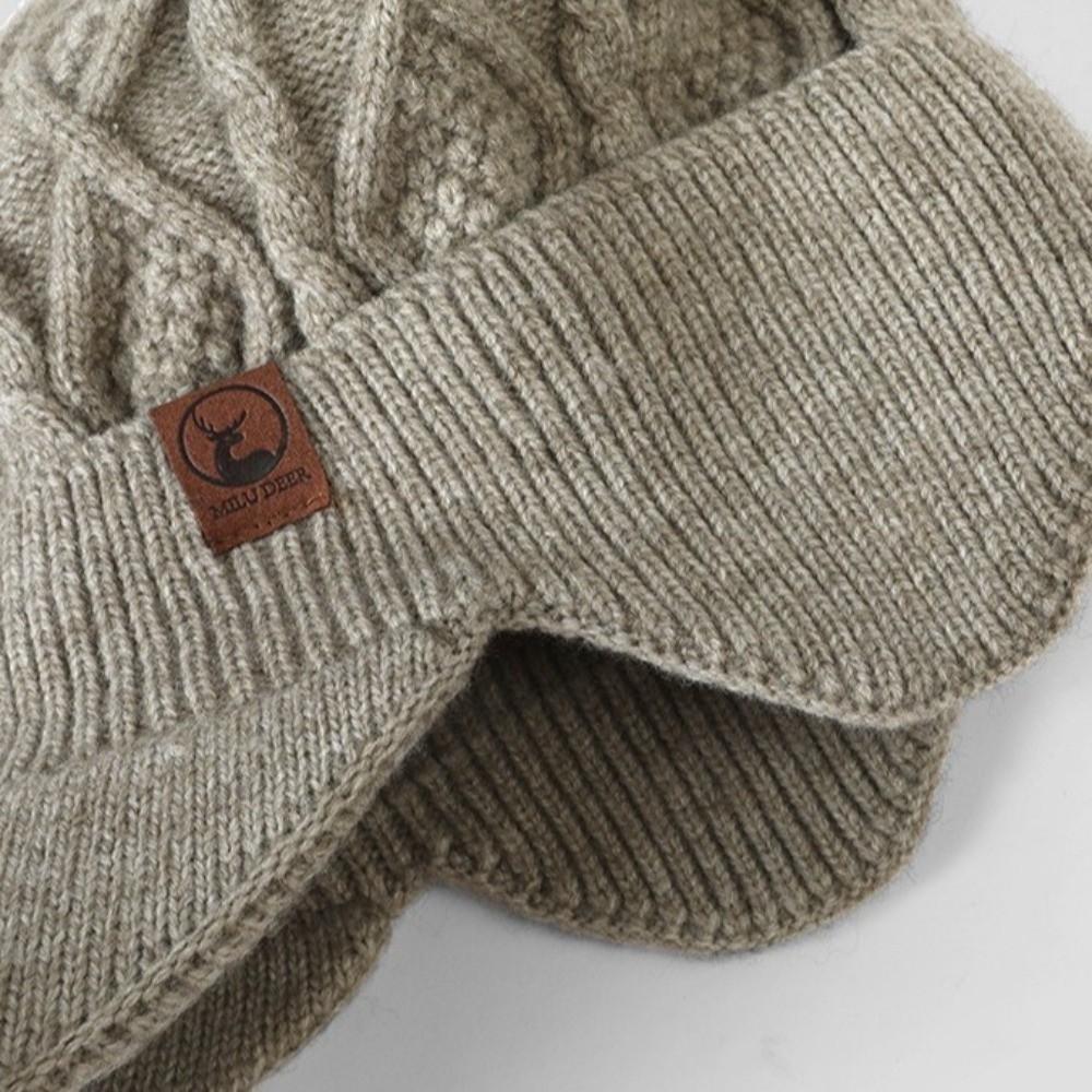 Thick Winter Beanie Hat Thermal Knitted Hat Unisex Earflap Cap Outdoor