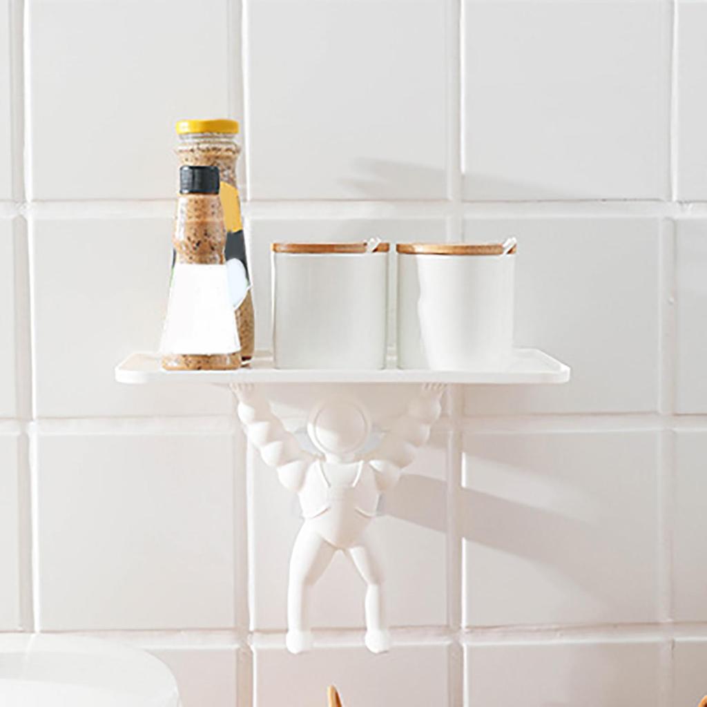 Настенные полки для моделирования космонавта, полка для ванной комнаты, подвесная корзина для душа, держатель для шампуня, туалет, кухонная стойка для хранения приправ