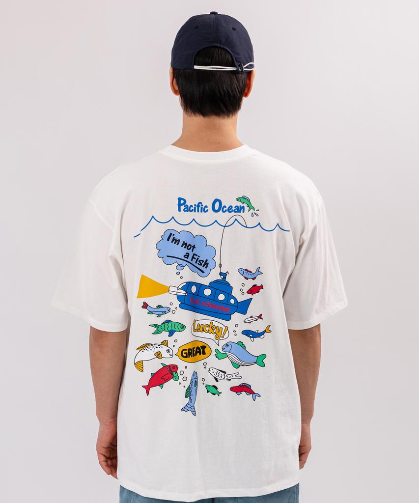 BIGWAVE COLLECTIVE I'M Not Fish Short Sleeve T-Shirt (Off-White)