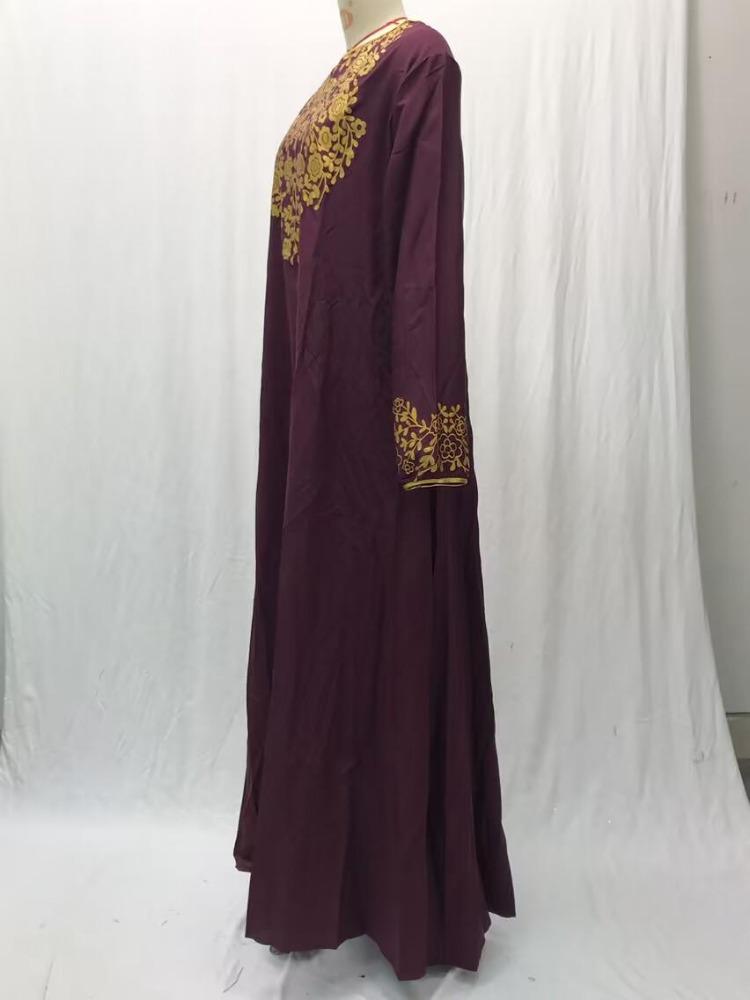 2025 Spring Ethnic Style Long Dress Casual European American Middle Eastern Inspired Print
