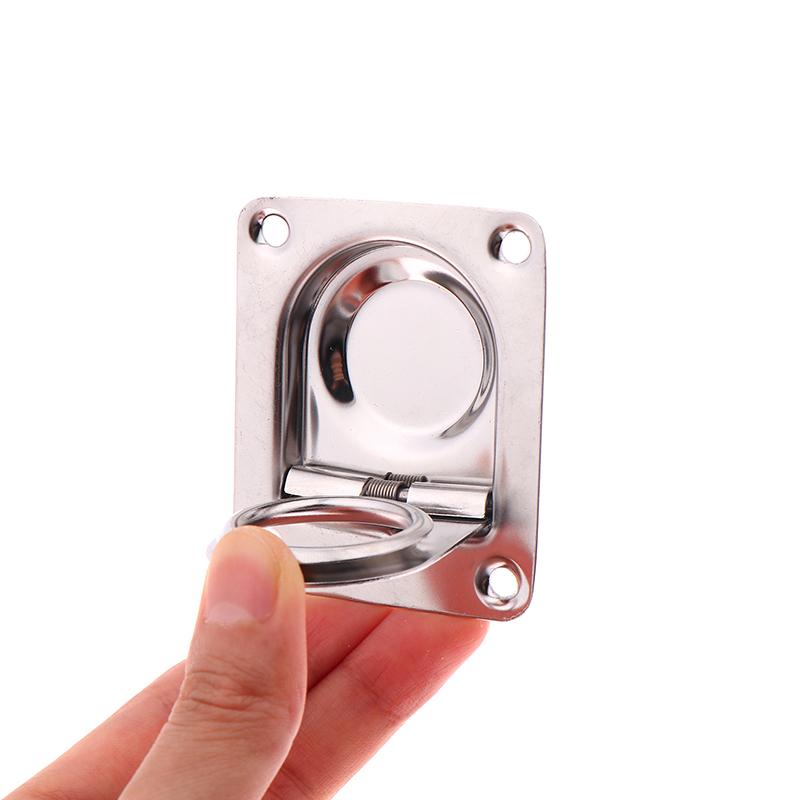 1 шт. 65X56 мм Квадратное подпружиненное кольцо-пуля из нержавеющей стали, ручка для люка палубы лодки, заподлицо, фурнитура для шкафа, утопленные кольца-пули