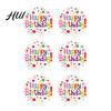 Kids Birthday Sticker Decorations 6Pcs Happy Thank You Set Cute Party Decals for Kindergarten Diary Stickers Gift Wrapping Cards Crafts Colorful