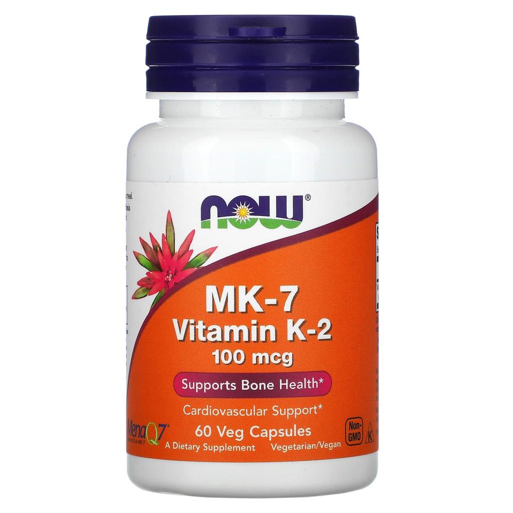 NOW Foods, Витамин K-2 MK-7, 100 мкг, 60 растительных капсул
