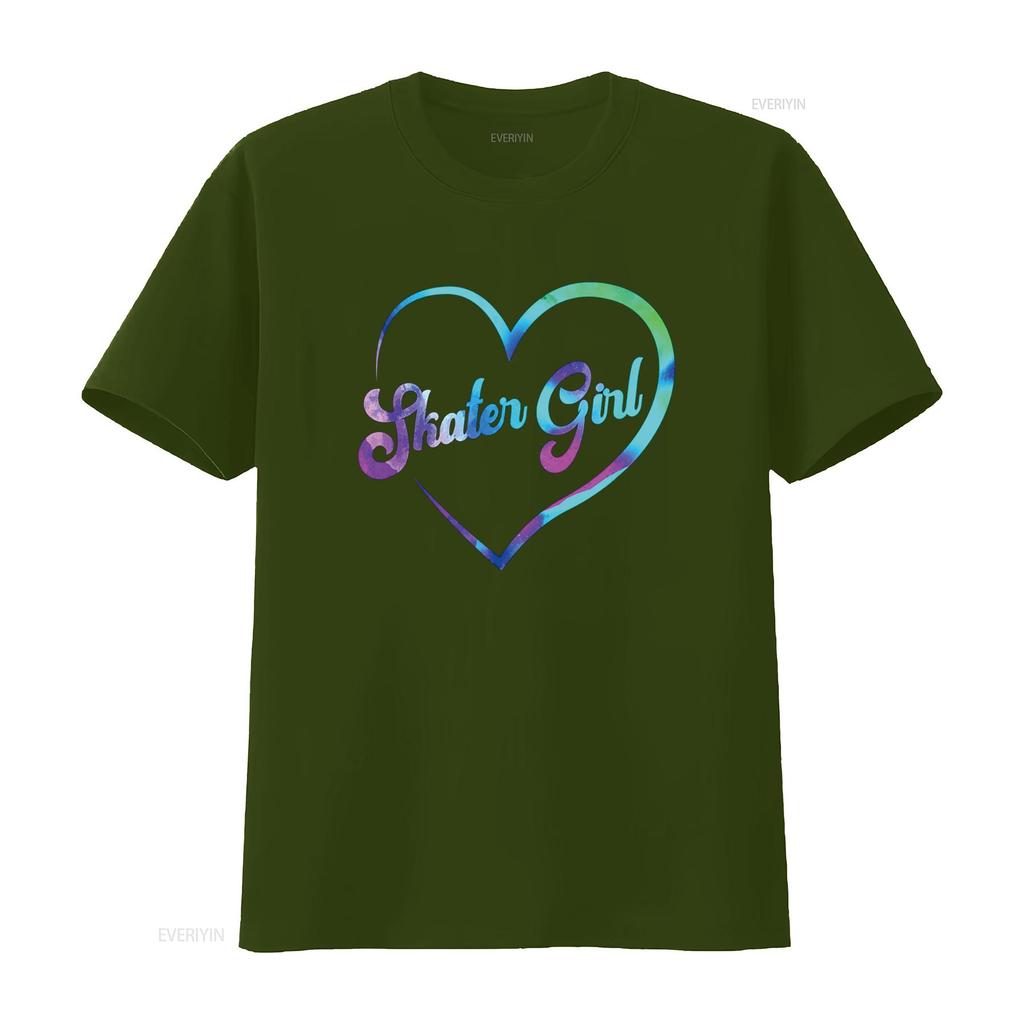 Skateboard Skater Girl Heart T Shirt vintage Washed fashion Comfortable streetwear designer clothes homme Casual
