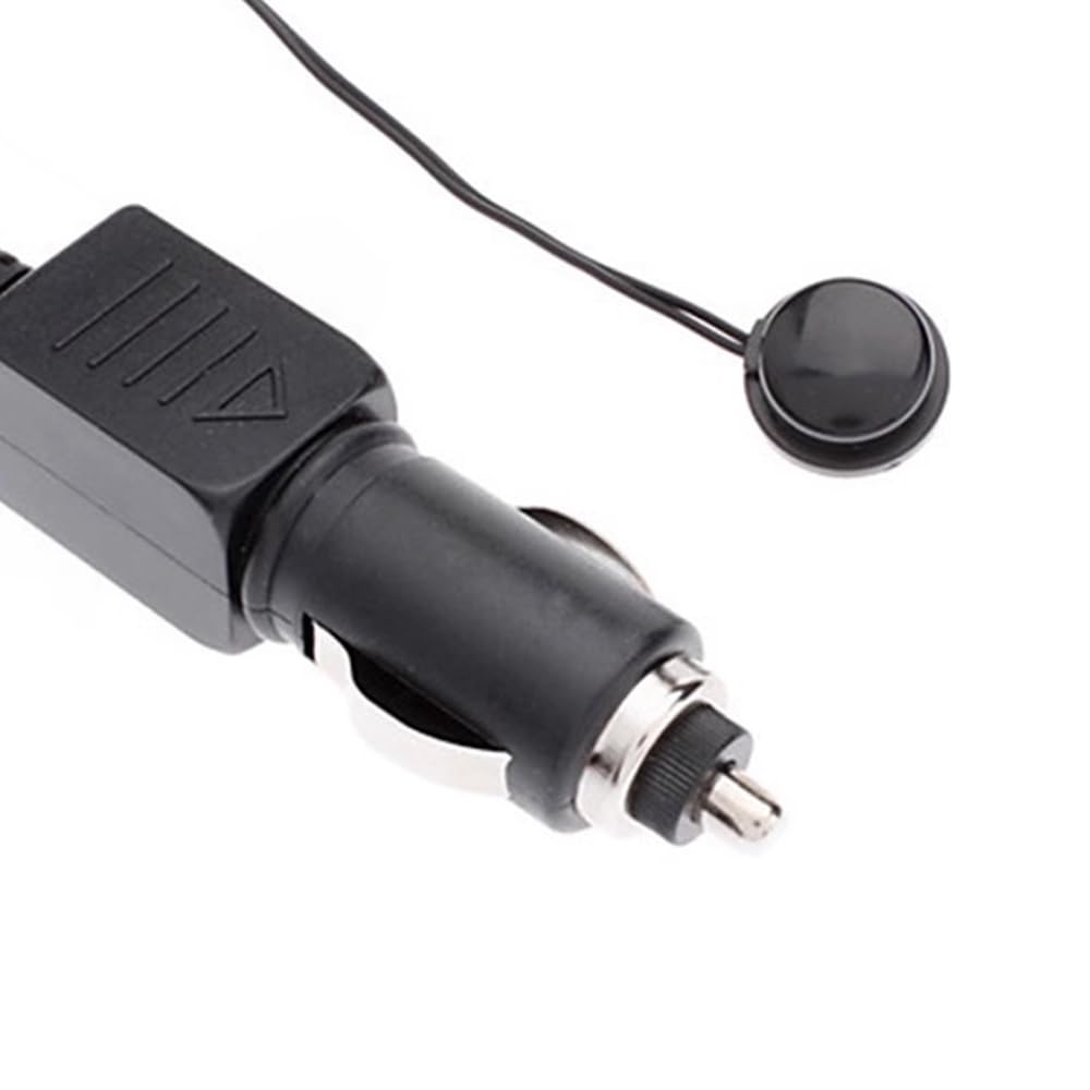 Mini LCD Car Indoor and Outside Dual Thermometer Red Backlight Compact and Simple 12V Digital Thermometer (Red Light)