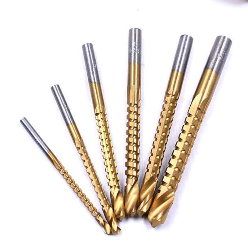 6 шт./лот 3-8 мм сверло из быстрорежущей стали с титановым покрытием, электрическая дрель, пластиковая металлическая дрель для пазов, Salw, плотник, деревообрабатывающие инструменты