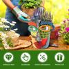 Abstract Face Resin Flower Pot Colorful Artistic Planter with Handle Portable Home Decor Plant Container Funny Face Flower Pot