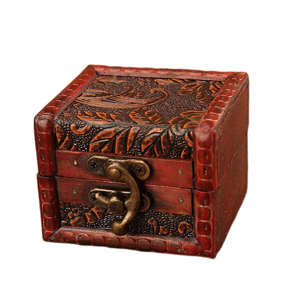 Ретро Деревянный Ящик для Хранения Коричневый Сундук с Сокровищами Модный Винтажный Мини-Ящик Подарок