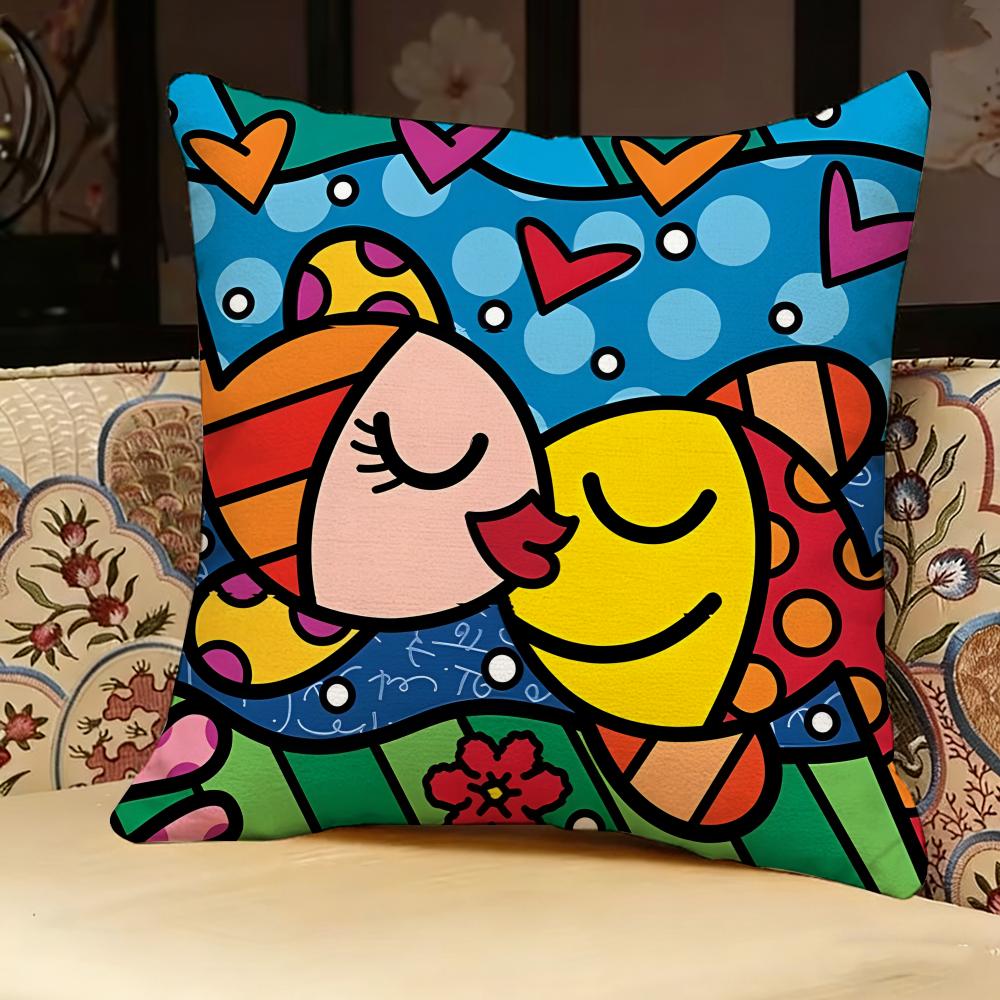 R-romero Britto Наволочка для подушки 'Певец', Двусторонняя печать, Подушка для дивана, Подушка для изголовья кровати